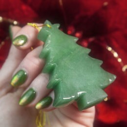 Green Aventurine Christmas Tree Ornament