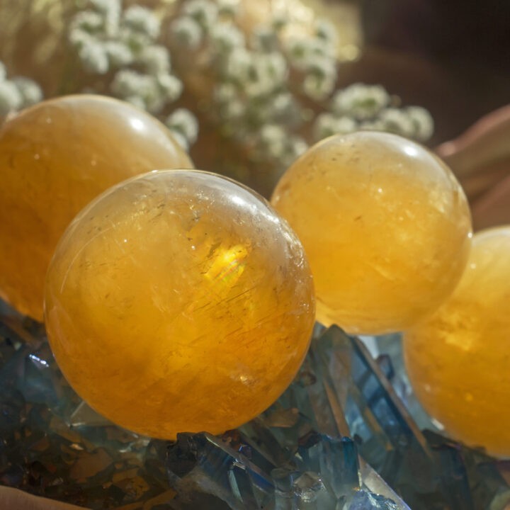 Honey Calcite Heal the Mother Wound Sphere