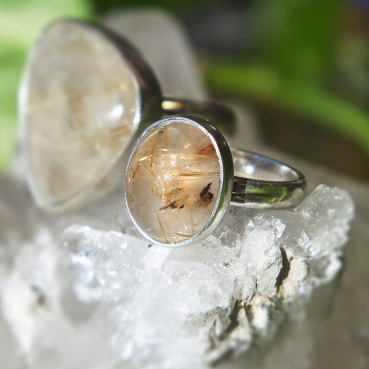 Empower and Transform Golden Rutile Ring