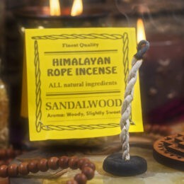 Sandalwood Tibetan Himalayan Rope Incense and Burner