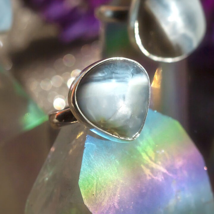 Speak Your Truth Peruvian Blue Opal Ring