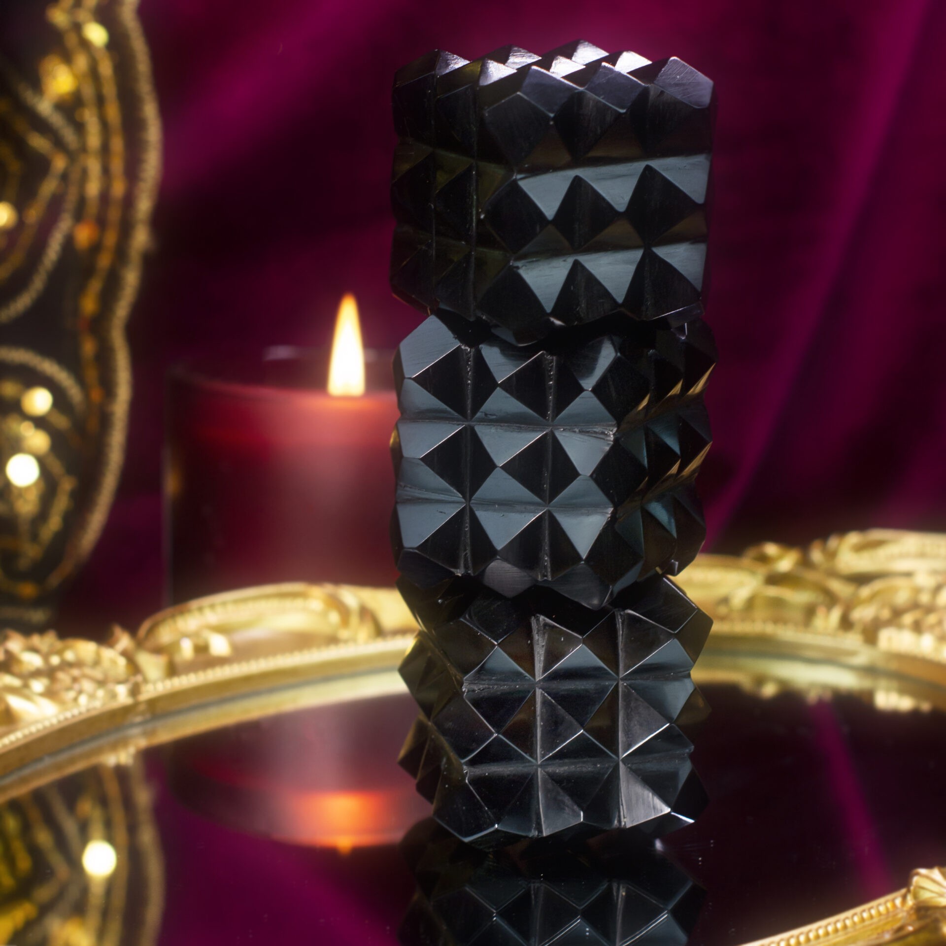 Diamond Cut Cube Decorative Candle