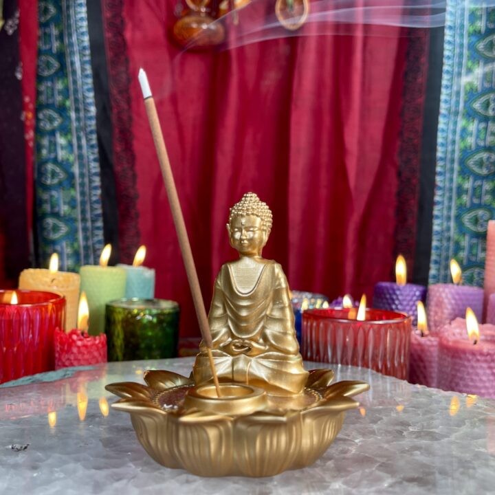 Sage Goddess Golden Buddha Incense Burner for compassion