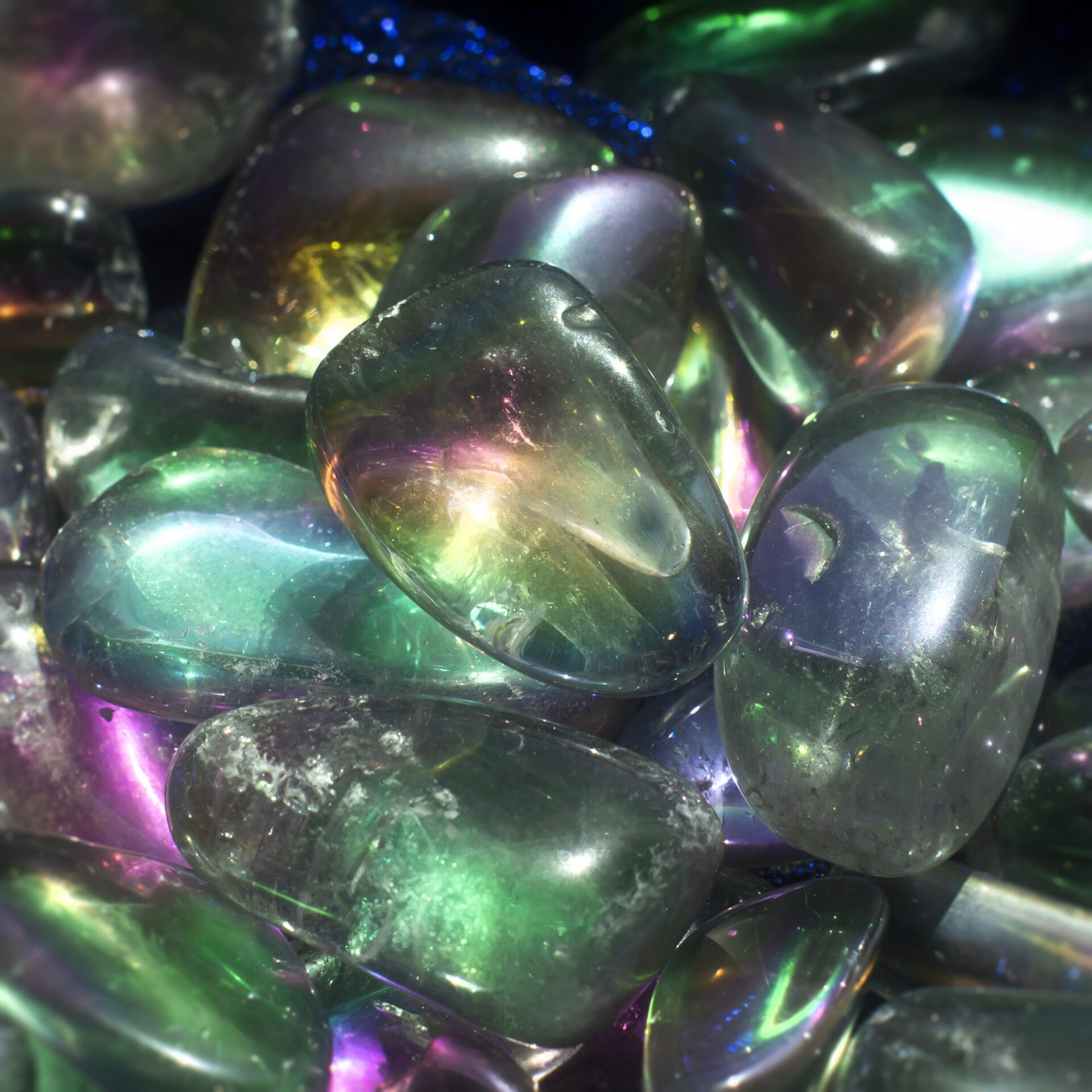Sage Goddess Tumbled Rainbow Aura Quartz: Medium for expansion