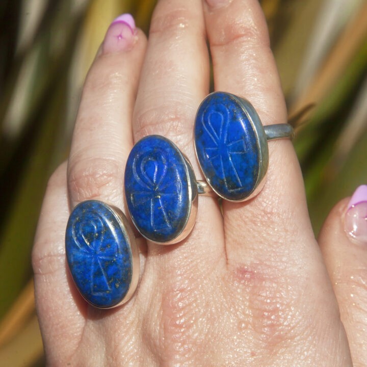 Egyptian Priestess Lapis Lazuli Ankh Ring