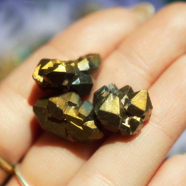 Mini Gold Aura Amethyst Cluster