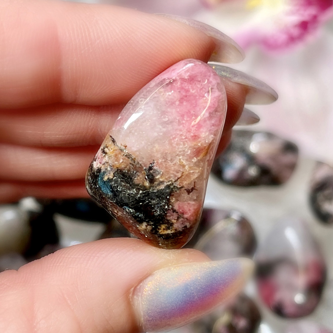 Sage Goddess Tumbled Rhodonite: Small for compassion and kindness