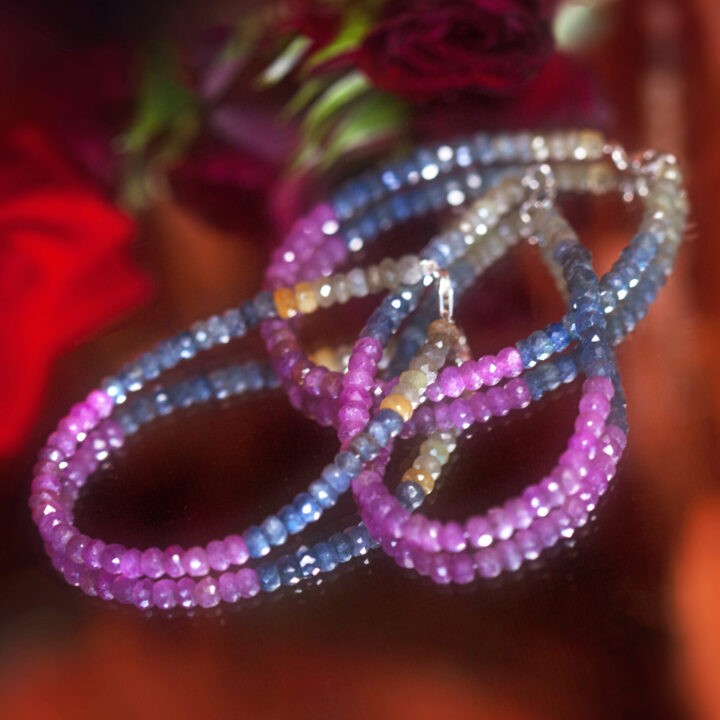Love and Wisdom Faceted Ruby and Sapphire Bracelet