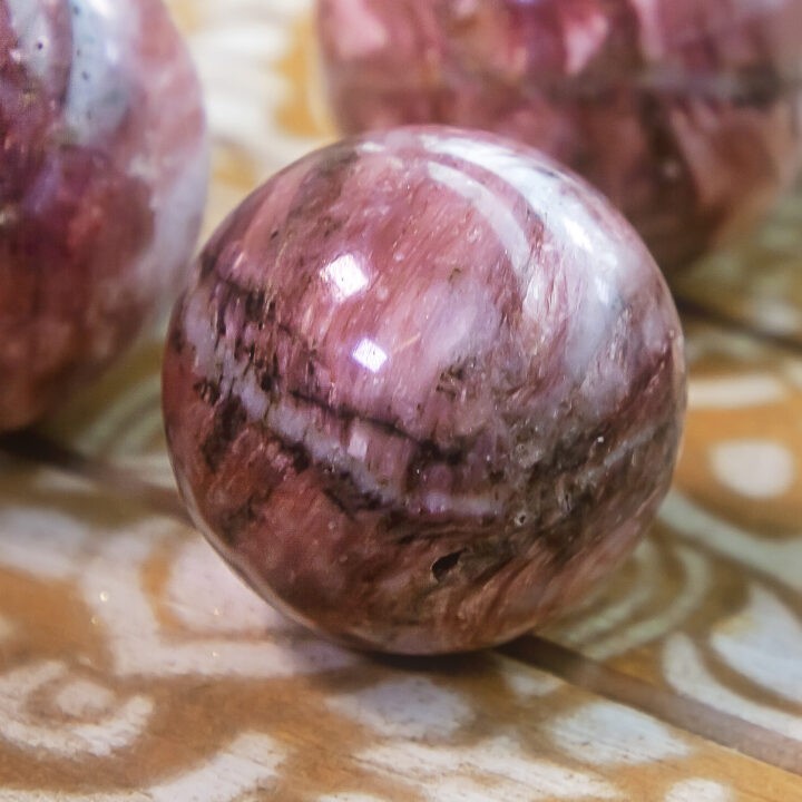 Rose Muscovite with Clear Quartz Sphere