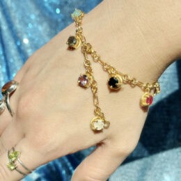 Sterling Silver Chakra Charm Bracelet with Gold Overlay