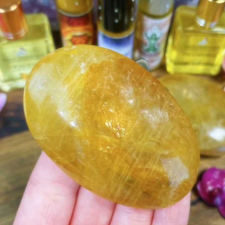 Zen Belly Golden Healer Palm Stone with Intuitive Perfume