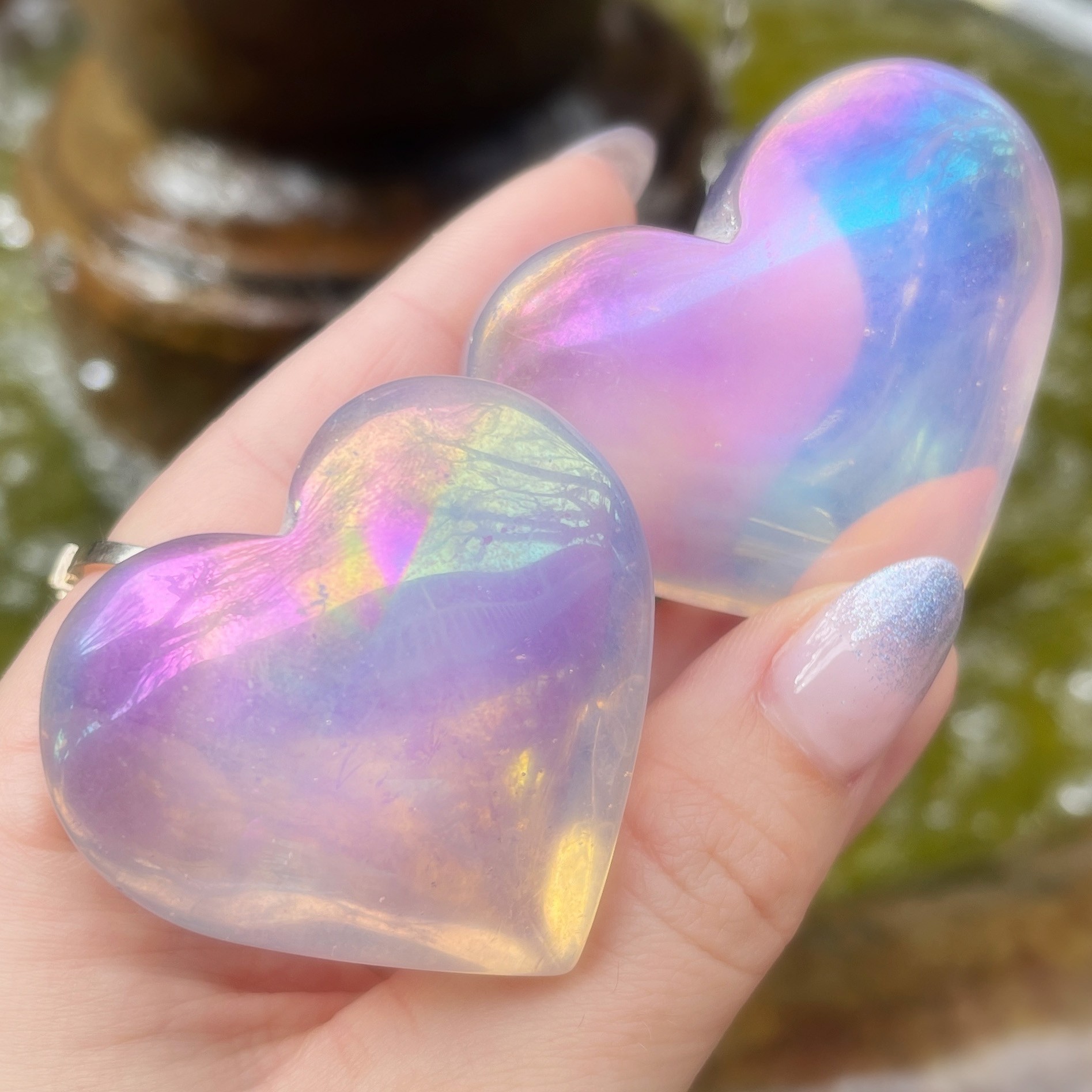 Angel Aura Quartz Heart Shaped Crystal - 1 to 2