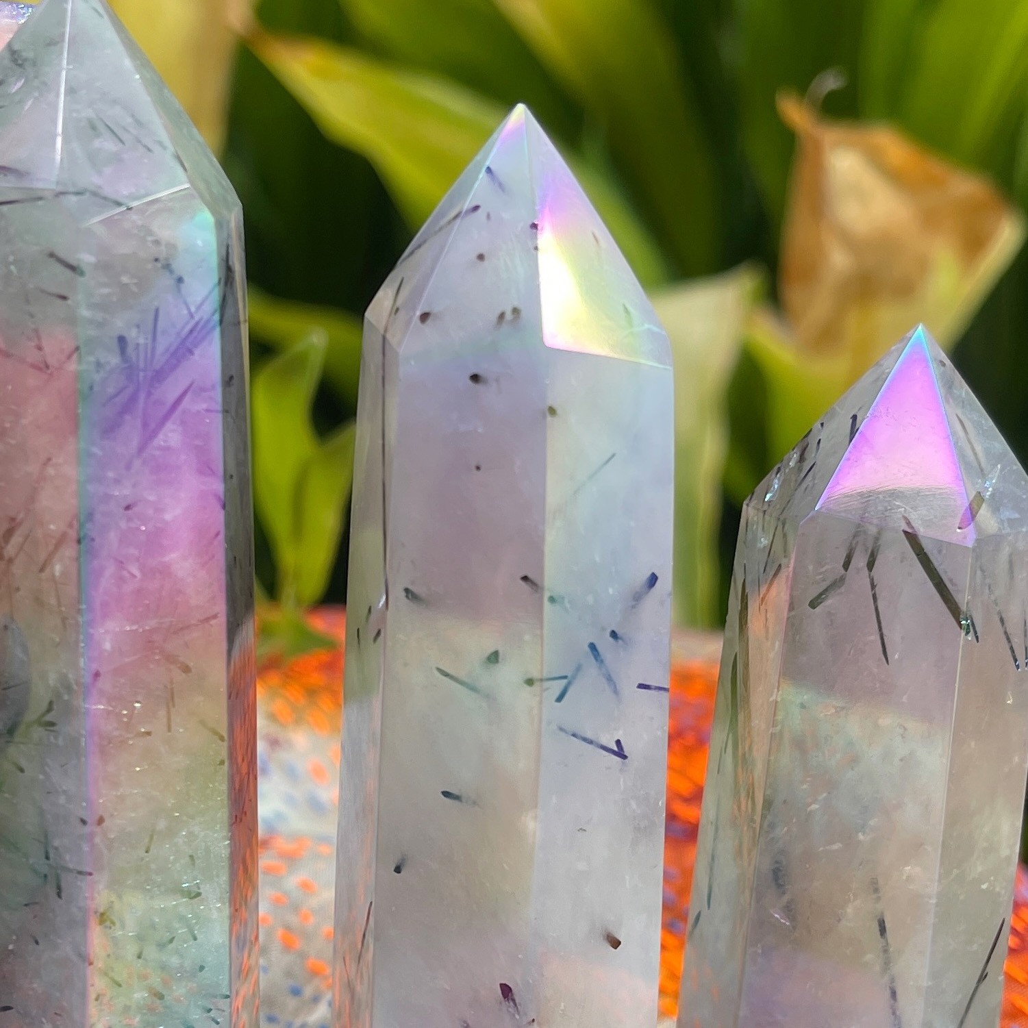 Rainbow Aura Quartz Crystal Necklace – ElementalFlowCo