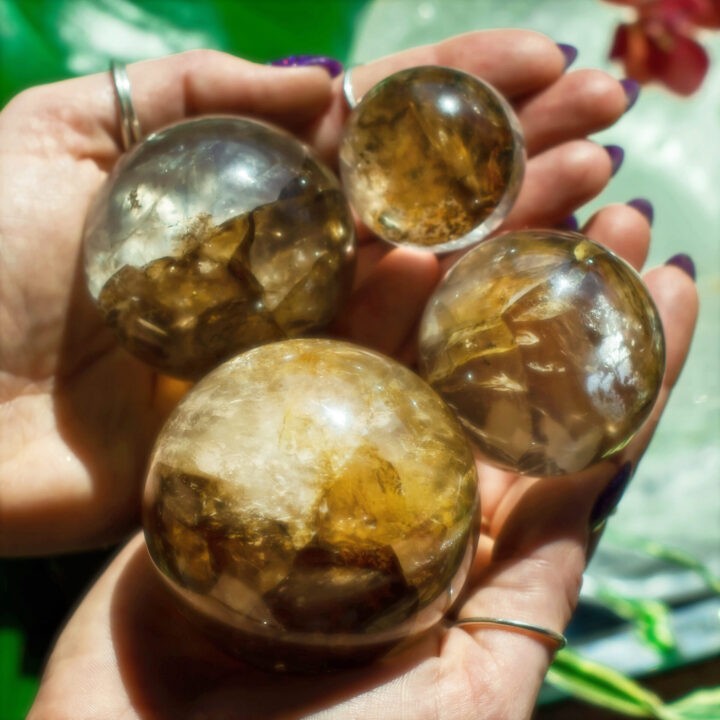 Dendritic Golden Healer Quartz Manifestation Sphere