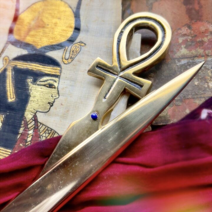 Everlasting Life Brass and Lapis Ankh Athame