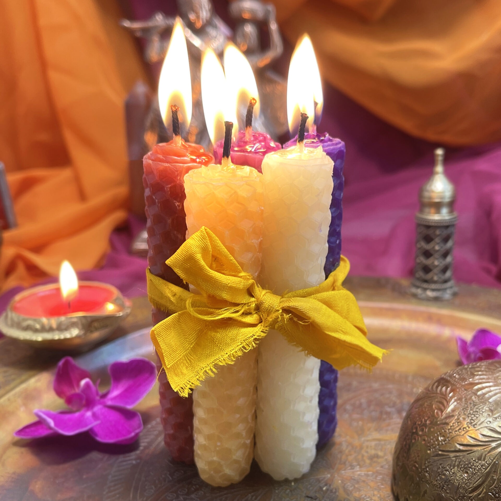 Hand-Rolled Beeswax Mini Intention Candles