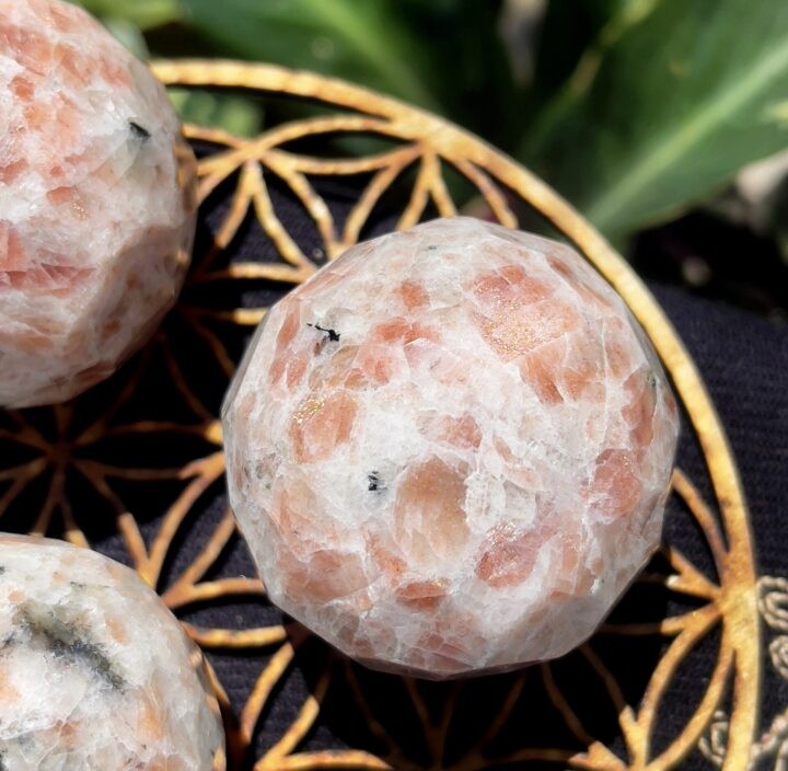 Lead the Way Sunstone Faceted Sphere