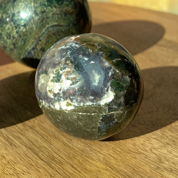 Peace and Healing Purple Moss Agate Sphere