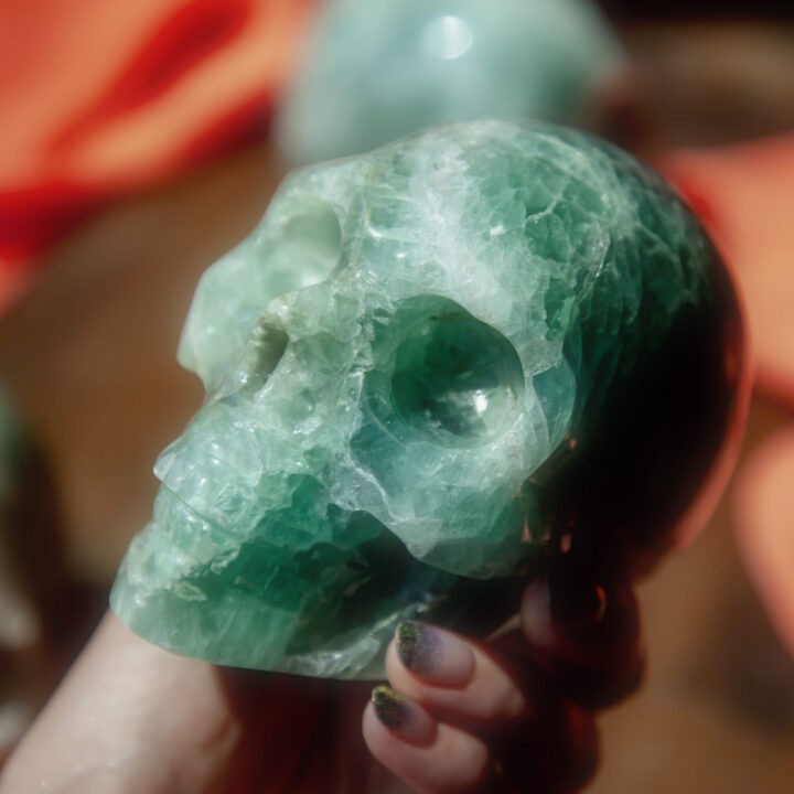 Jumbo Green Fluorite Skull