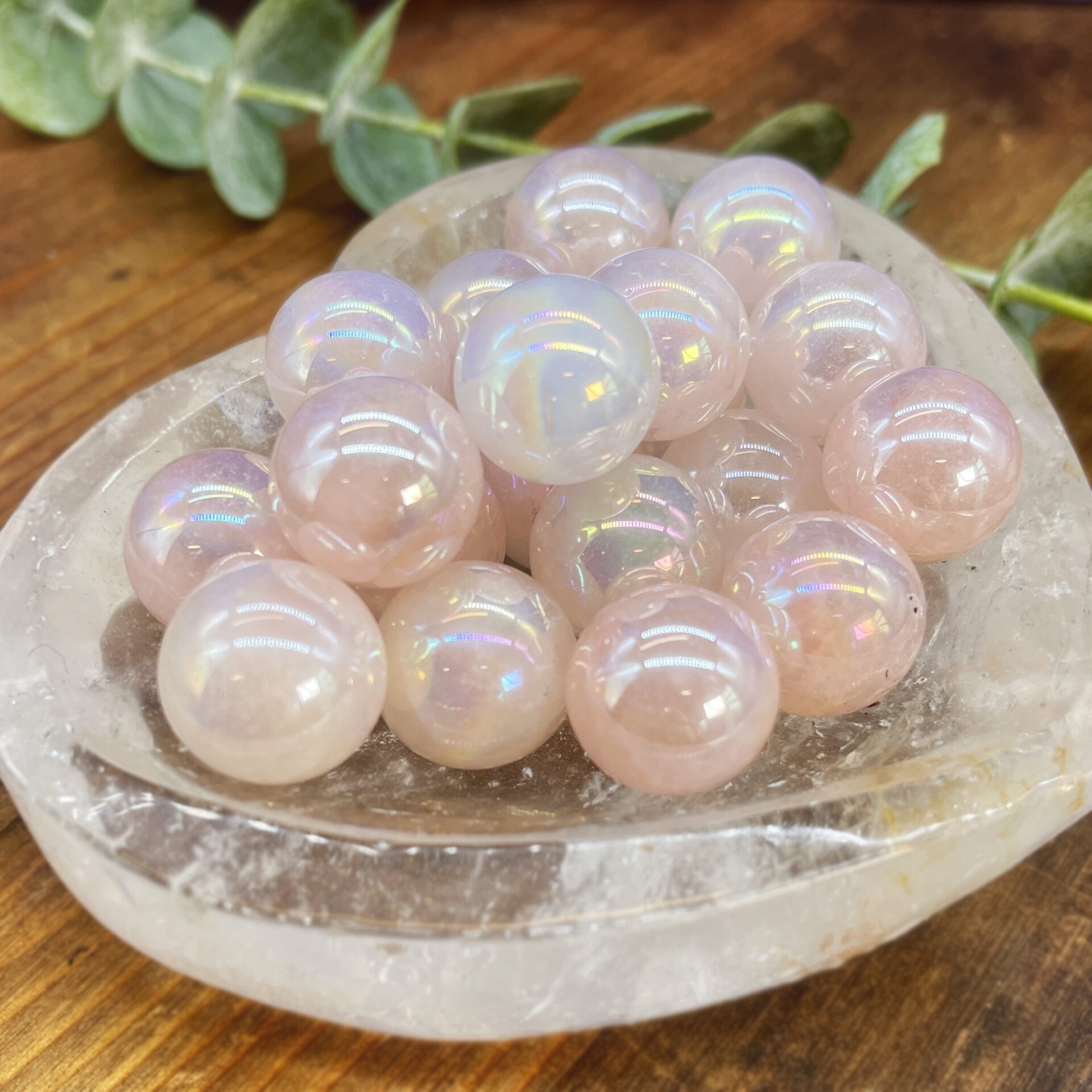 Rainbow Aura Bubbles, Mini Sphere Angel Aura Quartz, Small Crystal