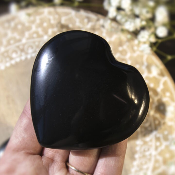 Shadow Protection Black Agate Heart