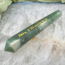 Amen Aho and On We Go Green Aventurine Double Terminated Wand