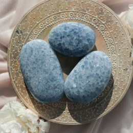 Blue Calcite Harmony Palm Stone