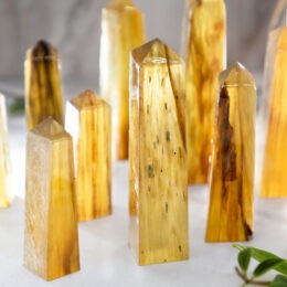 Empowered by Peace Golden Gel Lepidolite Obelisk