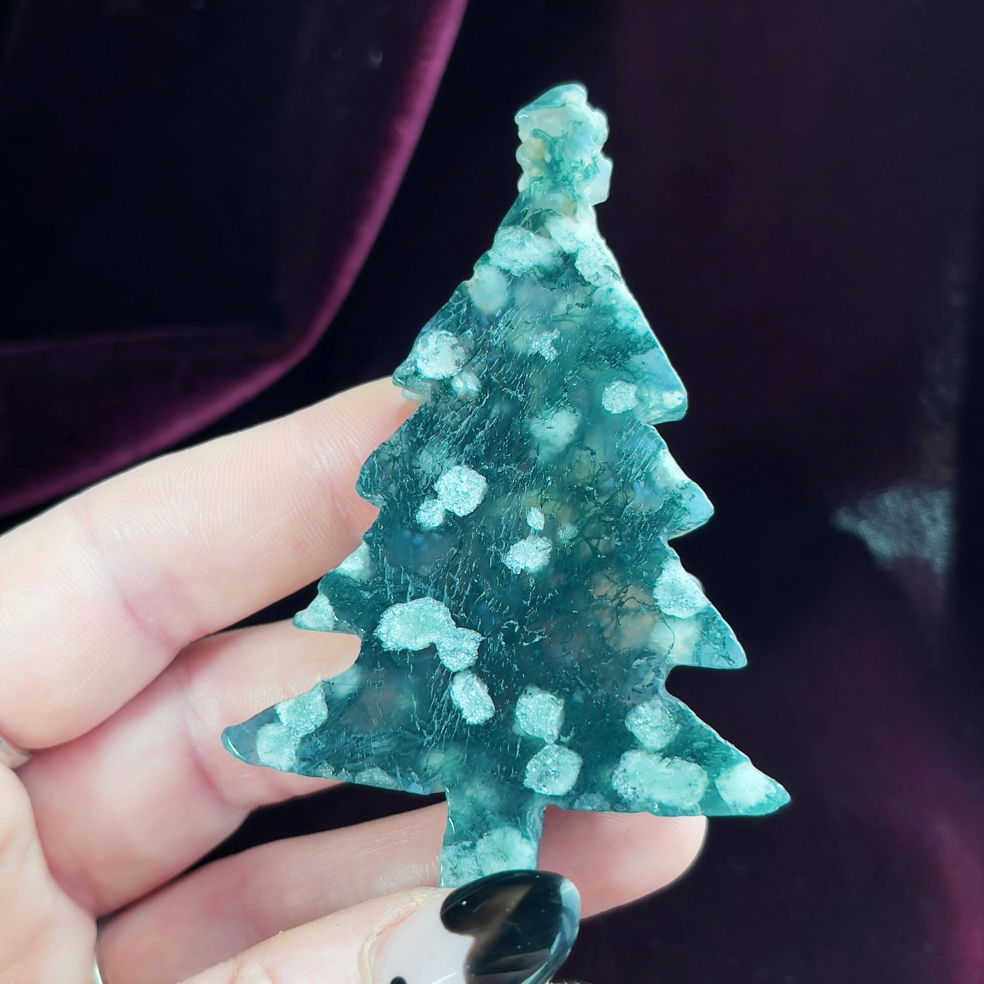 Moss Agate Christmas Tree