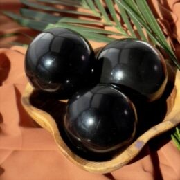 Overcome Your Fears Black Agate Sphere
