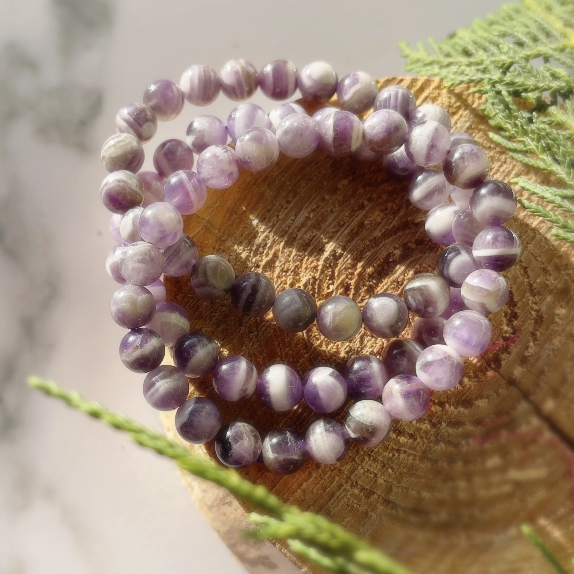 Spiritual Aura Beads Bracelet in Purple