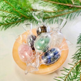 Orange Selenite Bowl with Christmas Gemstone Candies