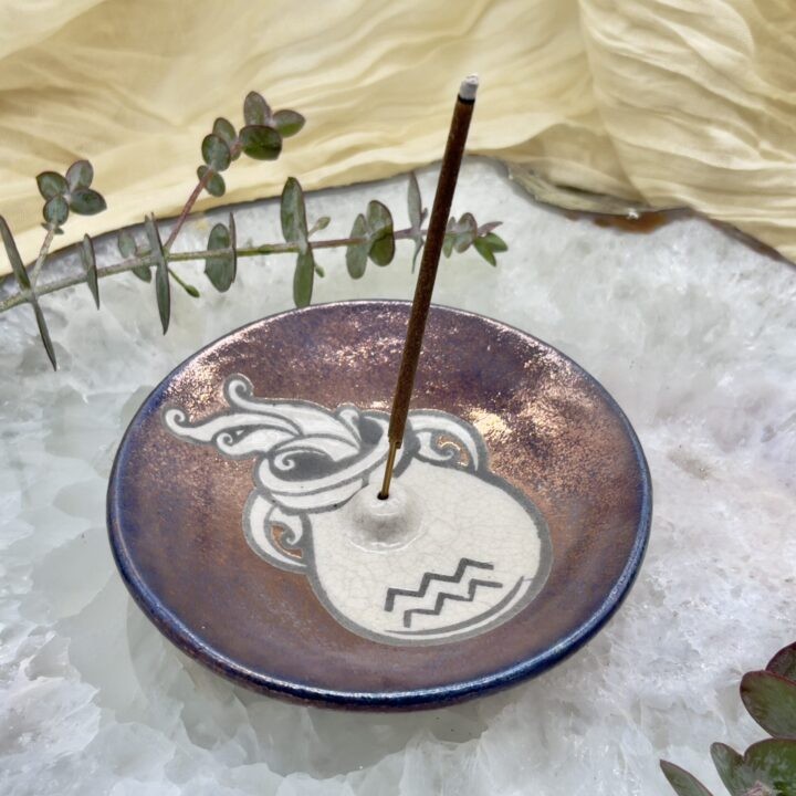 Amphora Raku Incense Holder