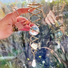 Copper and Angel Aura Clear Quartz Wind Spinner