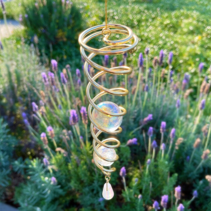 Copper and Angel Aura Clear Quartz Wind Spinner