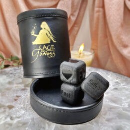 Black Agate Divination Dice and Cup Set