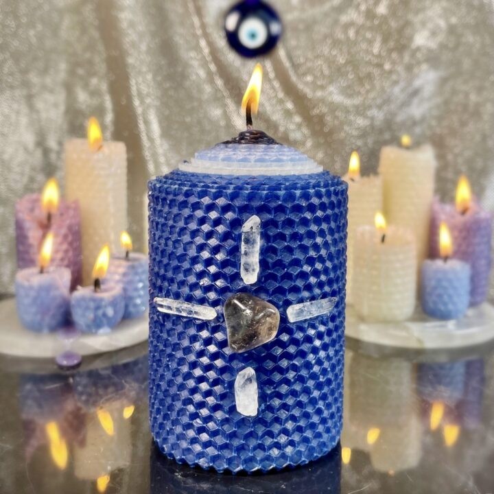 Evil Eye Protection Beeswax Intention Candle