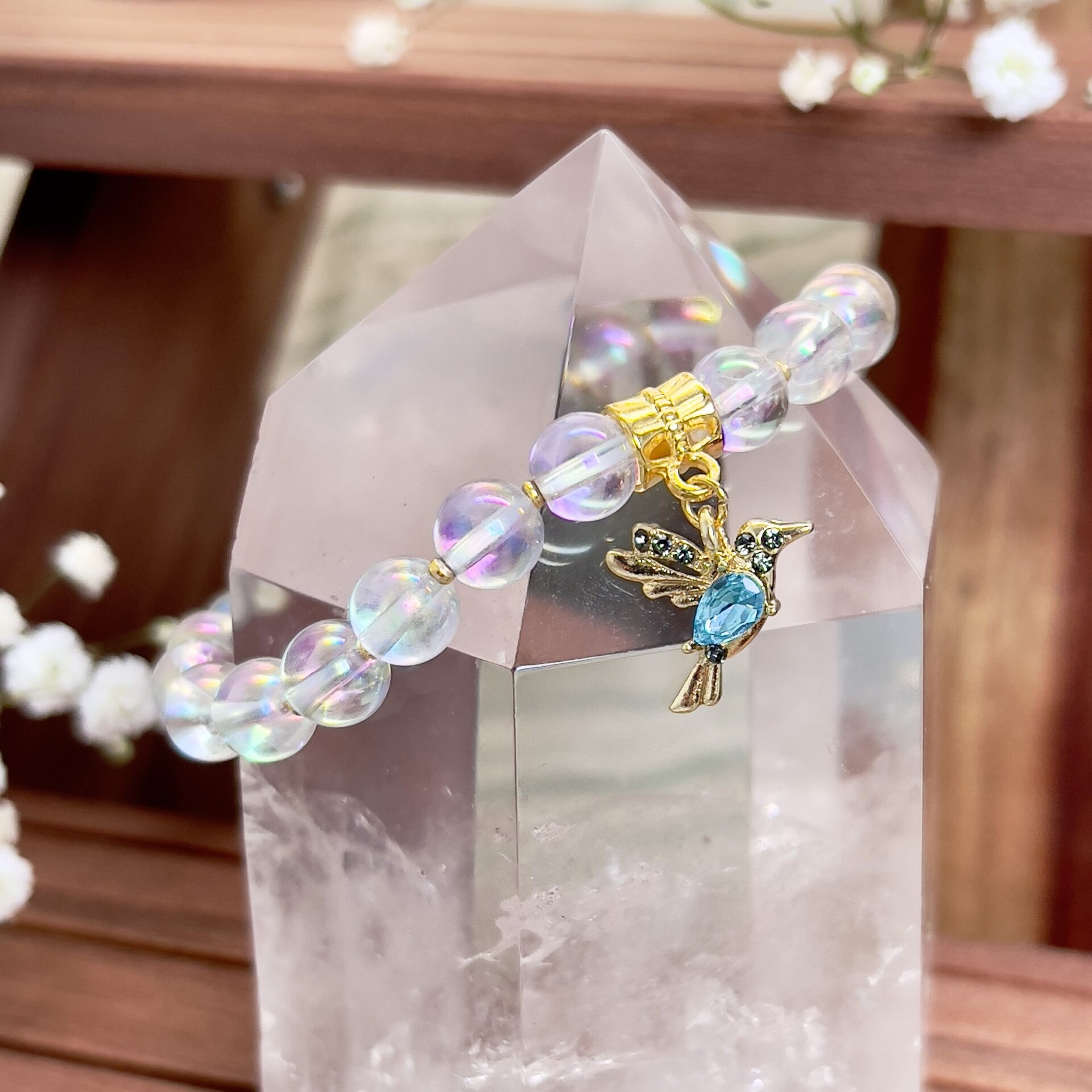 Moonstone & Angel Aura Quartz, Goddess, Wire Wrapped Earrings, Reiki Jewelry  | eBay