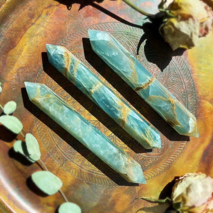 Double Terminated Lemurian Blue Calcite Wand