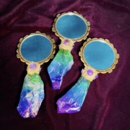 Amethyst and Rainbow Aura Quartz Magical Mirror