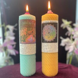 Sacred Space and Space Holding Beeswax Intention Candle Duo