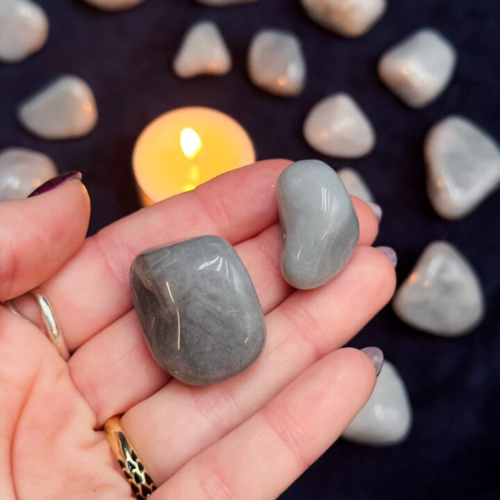 Tumbled Lunar Quartz for Heart Healing and Protection