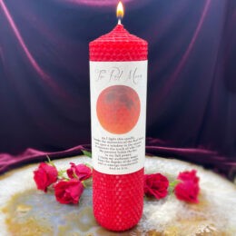 Red Moon Beeswax Intention Candle