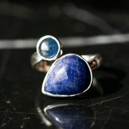 Intuitive Wisdom Sodalite and Blue Sapphire Ring