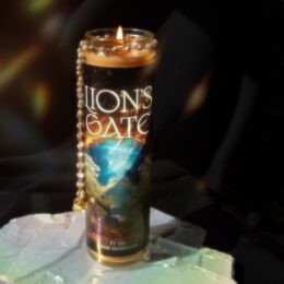 Lions Gate Intention Candle with Sunstone Lariat