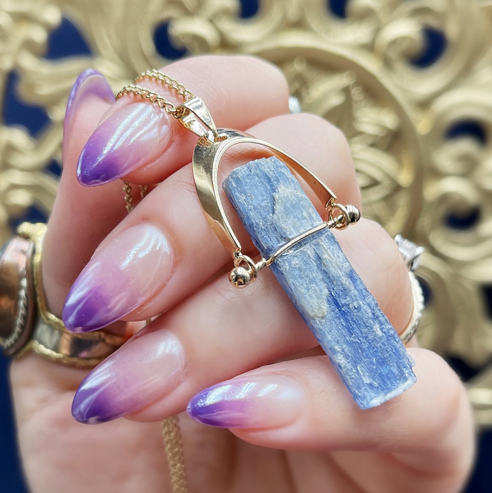 Buy 100 % Natural Blue Kyanite Pendant-kyanite Vintage Pendant-kyanite  Necklace-925 Sterling Silver-jewelry Handmade-gift for Her-pendant-539  Online in India - Etsy