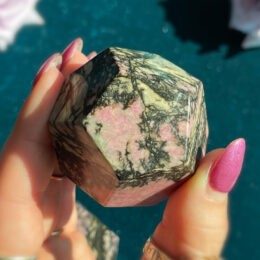 Radical Compassion Rhodonite Dodecahedron