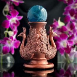 Tanzanite Adorned Peacock Sphere Holder