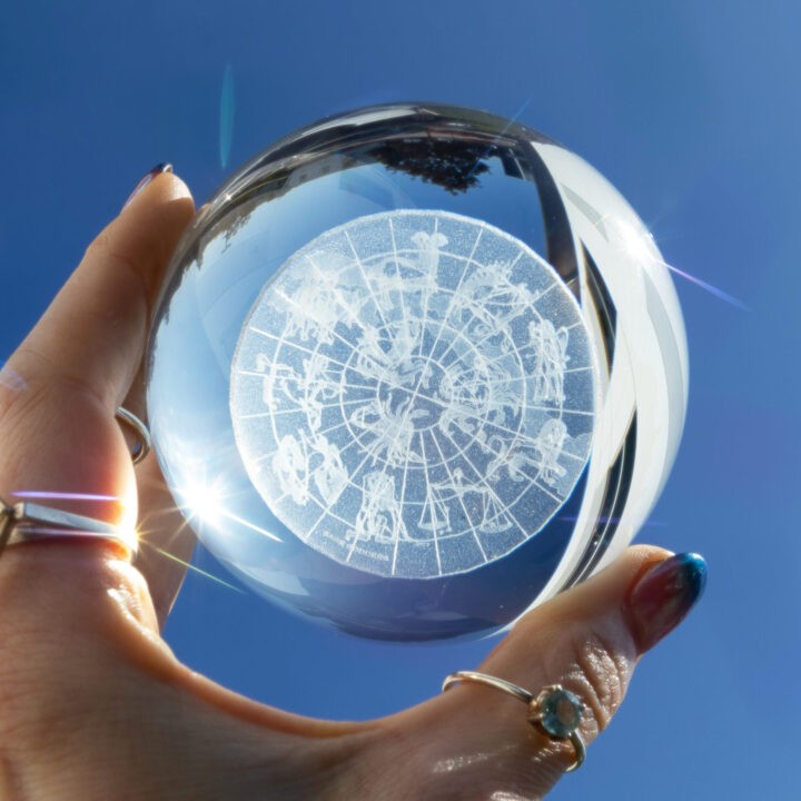 Zodiac Constellation Glass Sphere