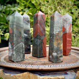 African Bloodstone Obelisk for Well-Being